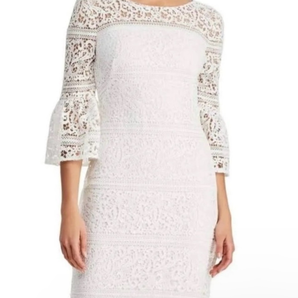 Ralph Lauren White lace bell sleeves Dress size 6